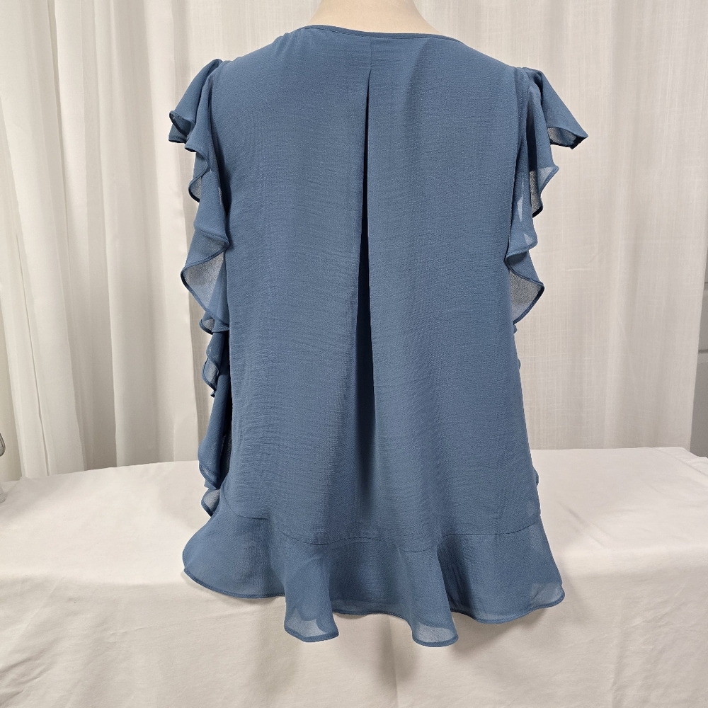 Max Edition Blue Ruffle Blouse - Picture 5 of 10